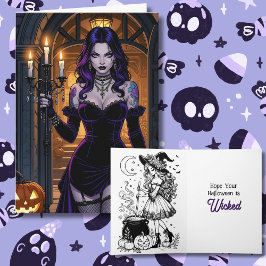 Heksenthema Halloween en kleurplaat Inside Kaart