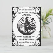 Heksenthema Halloween-feestuitnodiging voor volwas Kaart (Staand voorkant)