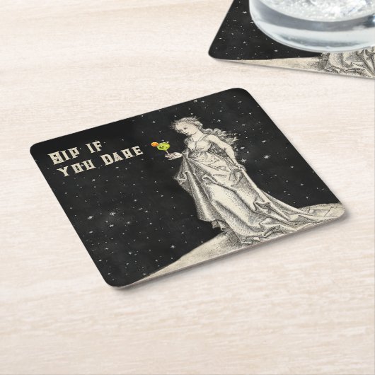 Heksenthema Halloween Party Cocktail Menu Kartonnen Onderzetters (Schuin)