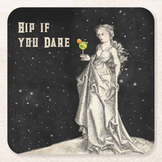 Heksenthema Halloween Party Cocktail Menu Kartonnen Onderzetters (Voorkant)