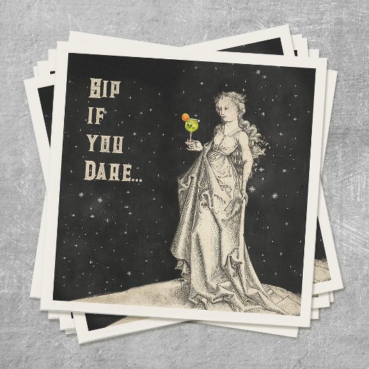 Heksenthema Halloween Party Cocktail Menu Servet