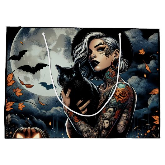 Heksenthema Halloweenfeest Groot Cadeauzakje (Achterkant)