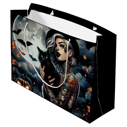 Heksenthema Halloweenfeest Groot Cadeauzakje (Achterkant Gekanteld)