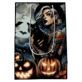 Heksenthema Halloweenfeest Medium Cadeauzakje (Achterkant)