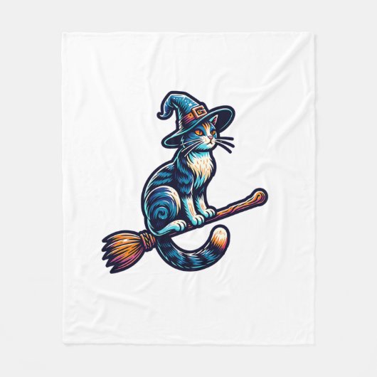 Heksentovenaar Halloween Heksenmystiek Kattenliefh Fleece Deken (Voorkant)