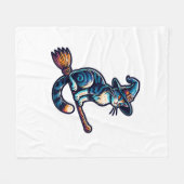 Heksentovenaar Halloween Heksenmystiek Kattenliefh Fleece Deken (Voorkant (Horizontaal))