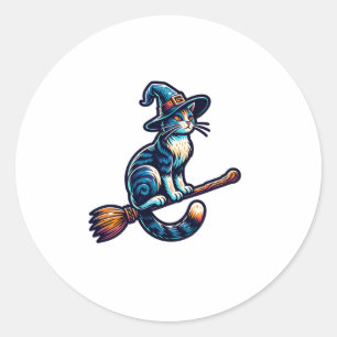 Heksentovenaar Halloween Heksenmystiek Kattenliefh Ronde Sticker