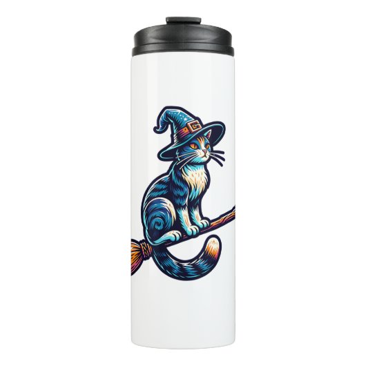 Heksentovenaar Halloween Heksenmystiek Kattenliefh Thermosbeker (Voorkant)