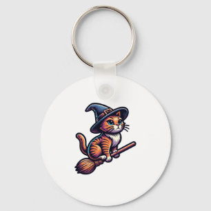 Heksentovenaar Halloween Heksenmystieke Kattenlief Sleutelhanger