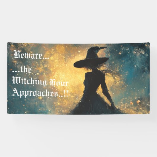 Heksenuur Halloween feest Spandoek (Horizontaal)