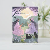 Heksenuur katten bedankkaart (Staand voorkant)