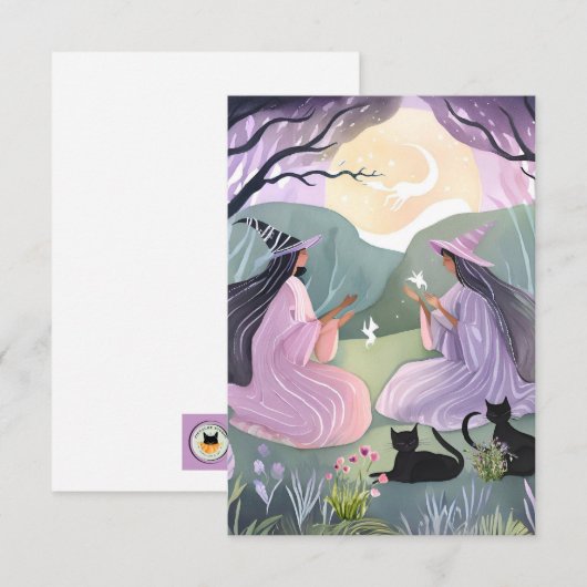 Heksenuur katten bedankkaart (Voorkant / Achterkant)