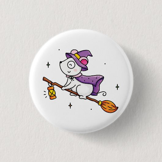 Heksenuur  ronde button 3,2 cm (Voorkant)