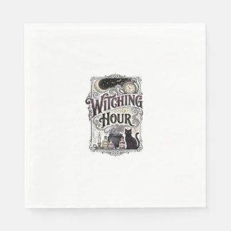 Heksenuur Vintage Gravure Hekserig Ontwerp_1 Servet