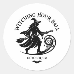 Heksenuurbal Halloween Ronde Sticker