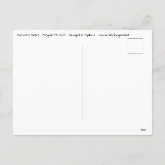 Heksenvampirepinguïn Halloween Feestdagenkaart (Achterkant)