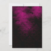 Heksenvergadering Roze & Zwarte Damast Uitnodiging (Achterkant)