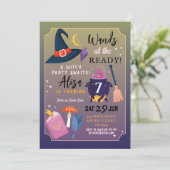 Heksenverjaardagsfeestje toverstokjes bij de Ready Kaart (Staand voorkant)