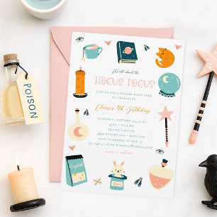 Heksenverjaardagsfeestuitnodiging voor Halloween Kaart