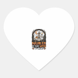 Heksenverpleegster Dag Heksen Nacht Halloween Begr Hart Sticker