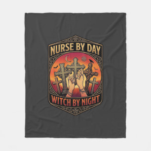 Heksenverpleegster Dag Nacht Kruis Handen Hallowee Fleece Deken