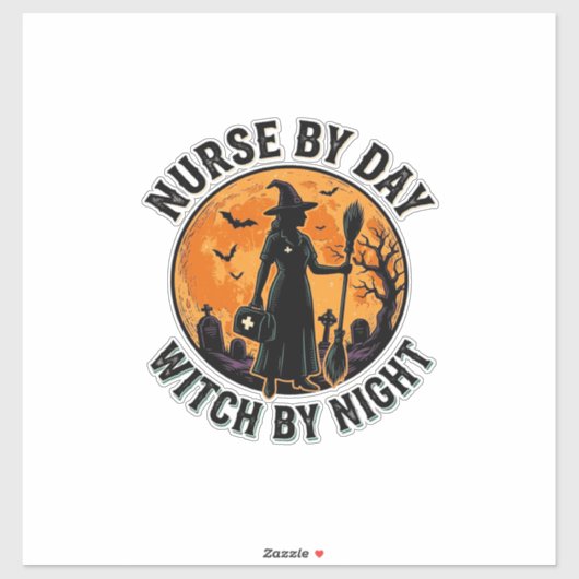 Heksenverpleegster Halloween Oude Spokerige Shift  Sticker (Vel)