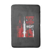 Heksenverpleegster Halloween Skyline Design_1 Badmat (Voorkant Verticaal)