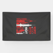 Heksenverpleegster Halloween Skyline Design_1 Spandoek (Horizontaal)