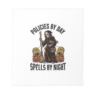 Heksenverzekeringsshirt Grappig Halloween Agent Gr Notitieblok