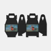 Heksenvliegen met zwarte kat op Halloween Night Bedankdoosjes (Uitgevouwen)