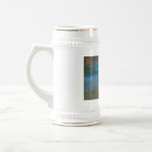 Heksenvliegen met zwarte kat op Halloween Night Bierpul (Links)