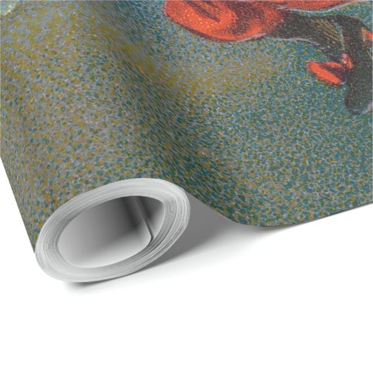 Heksenvliegen met zwarte kat op Halloween Night Cadeaupapier (Rol Hoek)