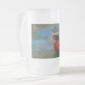 Heksenvliegen met zwarte kat op Halloween Night Matglas Bierpul (Voorkant links)