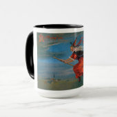 Heksenvliegen met zwarte kat op Halloween Night Mok (Voorkant links)