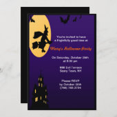 Heksenvlucht Halloween Party Uitnodigingen (Voorkant / Achterkant)