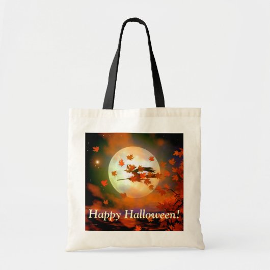 Heksenvlucht met Halloween Tote Bag (Voorkant)