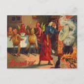 Heksenvoerende duivels en wezens briefkaart (Voorkant)