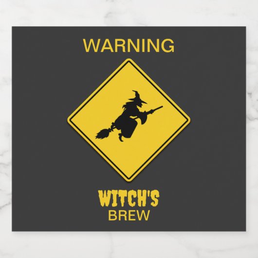 Heksenwaarschuwing Halloween Bier Etiket (Enkel label)