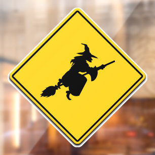 Heksenwaarschuwing Halloween Raamsticker