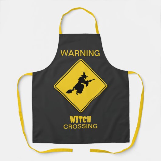 Heksenwaarschuwing Halloween Schort (Voorkant)