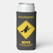 Heksenwaarschuwing Halloween Seltzer Blikjeskoeler (Seltzer Achterkant)