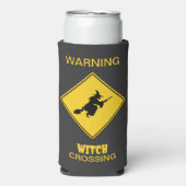 Heksenwaarschuwing Halloween Seltzer Blikjeskoeler (Seltzer Voorkant)