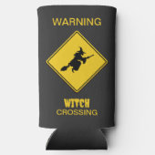 Heksenwaarschuwing Halloween Seltzer Blikjeskoeler (Achterkant)