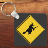 Heksenwaarschuwing Halloween Sleutelhanger (Voorkant)