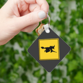 Heksenwaarschuwing Halloween Sleutelhanger