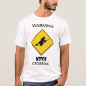 Heksenwaarschuwing Halloween T-shirt (Voorkant)