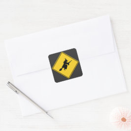 Heksenwaarschuwing Halloween Vierkante Sticker