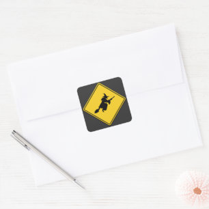 Heksenwaarschuwing Halloween Vierkante Sticker