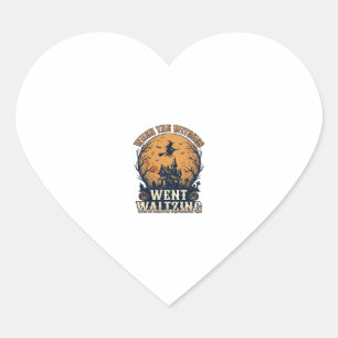 Heksenwals Halloween Vintage Gravure Design_ Hart Sticker