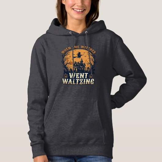 Heksenwals Halloween Vintage Gravure Ontwerp_ Hoodie (Voorkant)